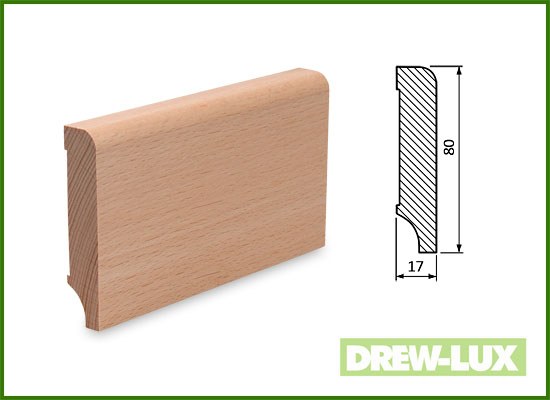 Listwa przypodłogowa buk 8,0 x 1,7